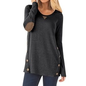 Gray Button Top